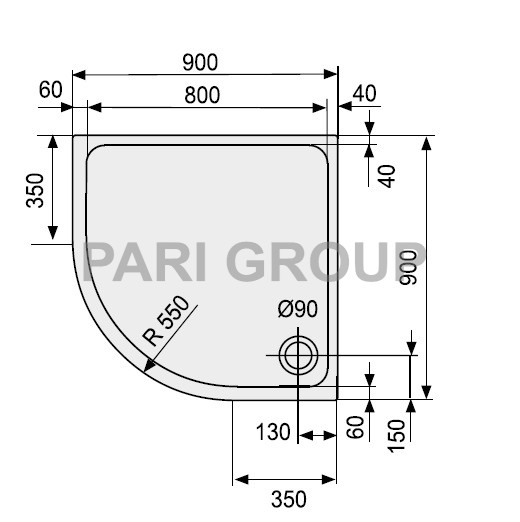   DUSCHOLUX, Malaga Round Trend771, 90090050 , , ,  