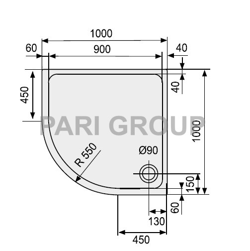   DUSCHOLUX, Malaga Round Trend775, 1000100050 , , , 