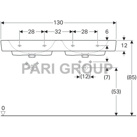   Geberit Renova Plan, 130/48, 2 , 2   , (122130000)