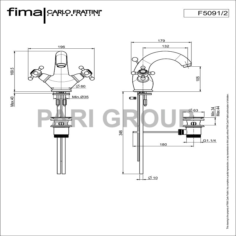   FIMA ELIZABETH    1 ,   2   350 ,   1 1/4  ,  132 ,  169,5 , 