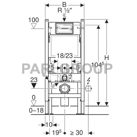     Geberit Duofix, 112,   Delta, 12 , (UP100)