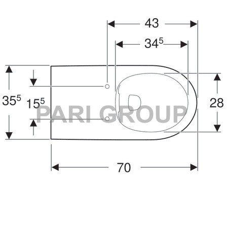   Geberit Renova Comfort,  ,  , Rimfree:  70, 